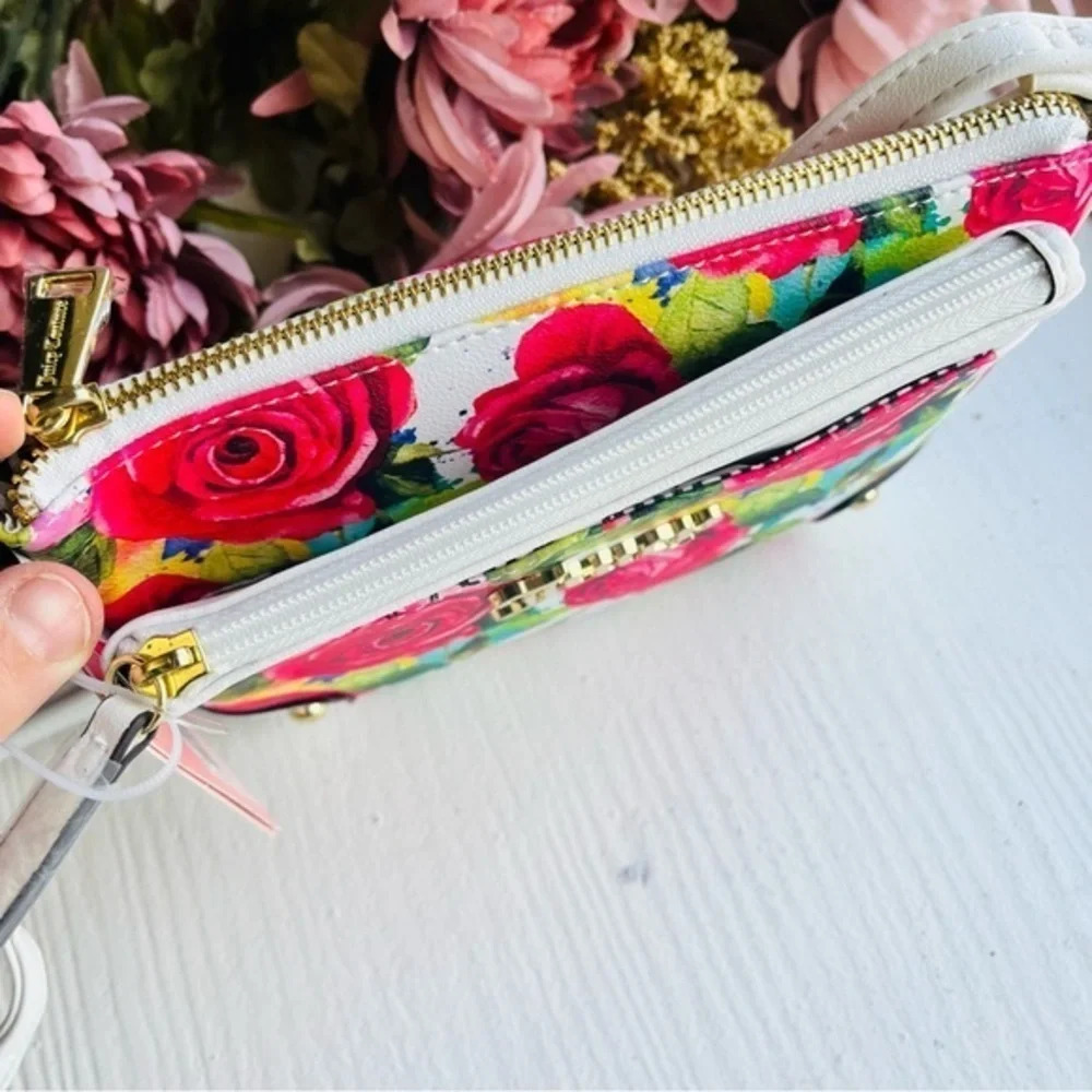 Juicy Couture Floral Rose Crossbody Bag with Removable Pouch NWT - Picture 5 of 6